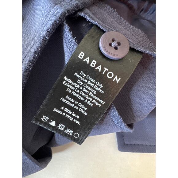 BABATON Power Pant High Waisted Belted Paper Bag Dress Pant Dive Blue Size 2 - Picture 10 of 13